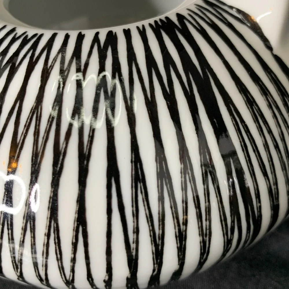 Pier 1 “Akina” porcelain black and white tea / saki set